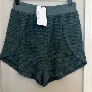 Shop Stevie High Waist Green Shorts with Textured Design